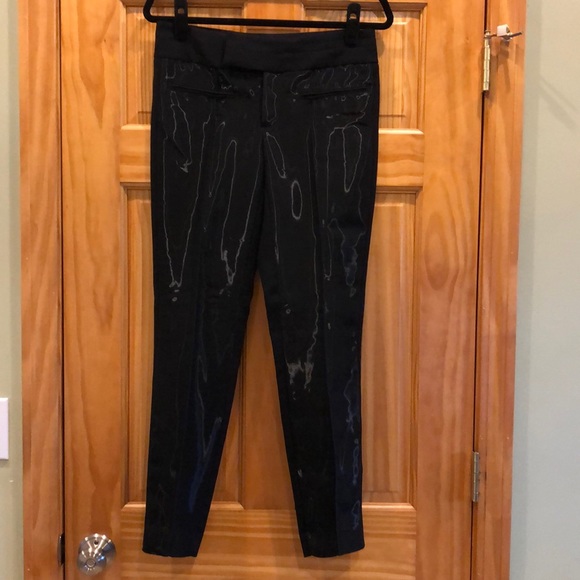 Helmut Lang Black Cady Pant / Shiny Front Panel